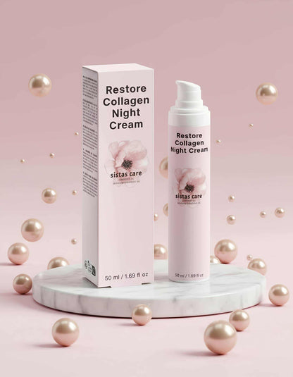 Detailaufnahme der Restore Collagen Night Cream N mit cremiger, weich schmelzender Textur