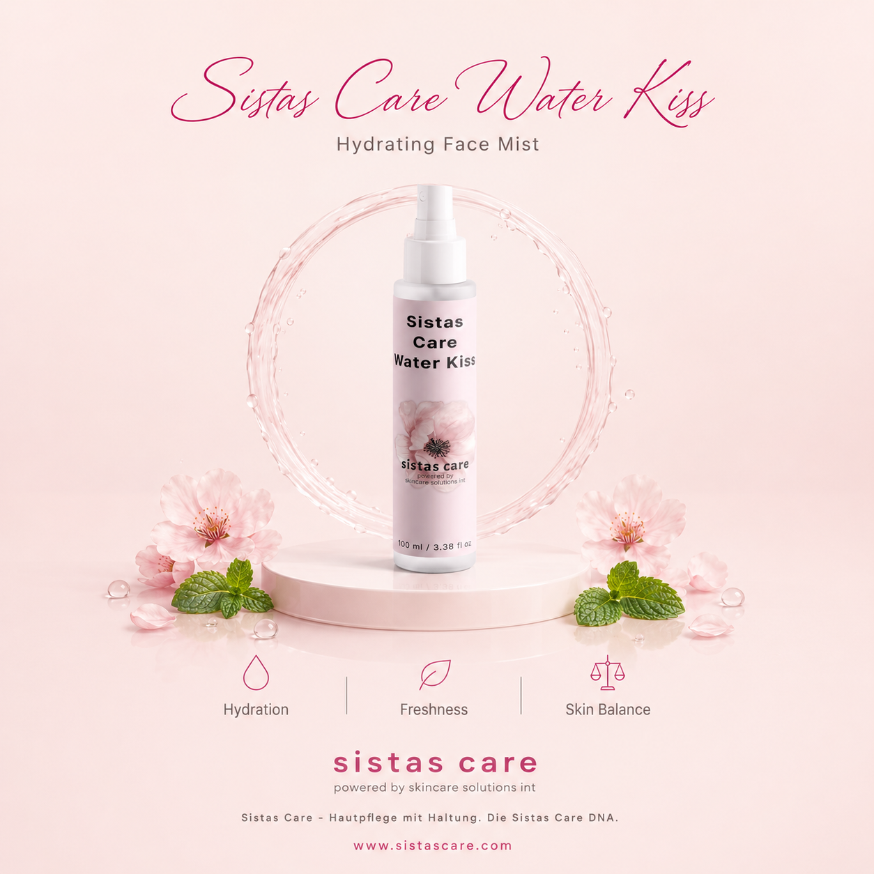 Sistas Care® Water Kiss – Präbiotisches Gesichtsspray für Frische & Pflege
