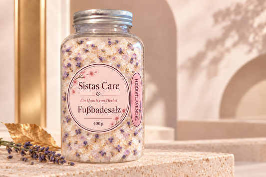 Sistas Care Fußbadesalz Herbstlavendel mit mediterranem Meersalz in der 400-Gramm-Dose