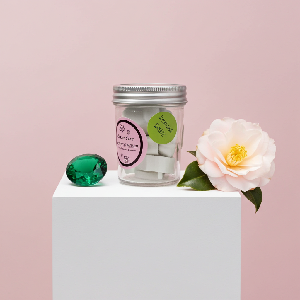 Sistas Care Emerald Solitär Duft-Set Glas mit 5 Duft-Herzen und Parfümöl Pipette inspirierender Duftmoment