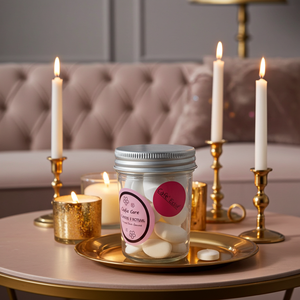 Sistas Care Café Éclat Duftglas seitlich gedreht Duft sichtbar aktivierbares Duft-Ritual warmer Duft warm