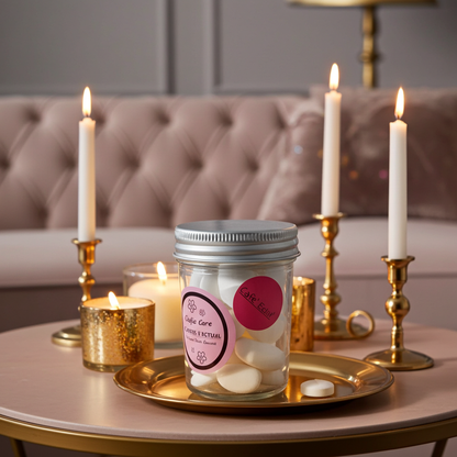 Sistas Care Café Éclat Duftglas seitlich gedreht Duft sichtbar aktivierbares Duft-Ritual warmer Duft warm