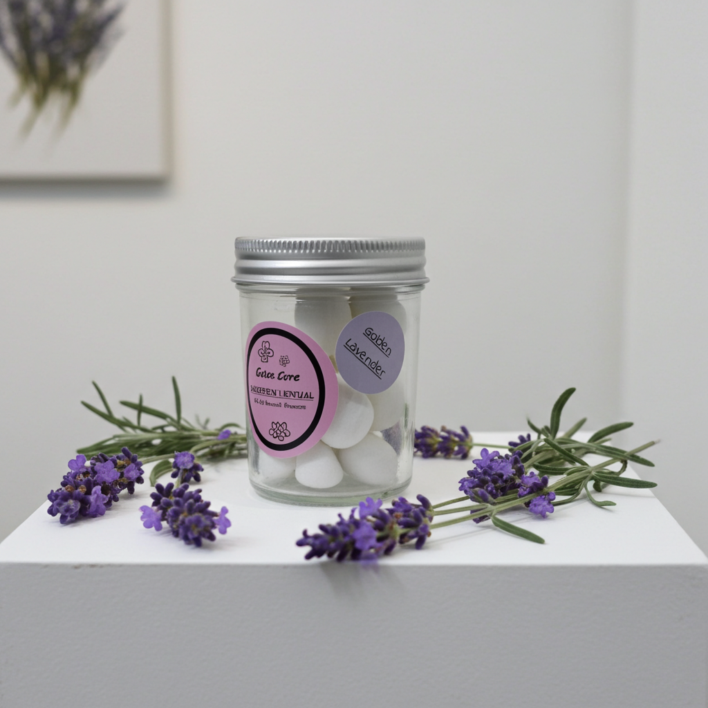 Sistas Care Golden Lavender Duftglas seitlich Duft erkennbar entspannendes Duft-Ritual Lavendel Duft