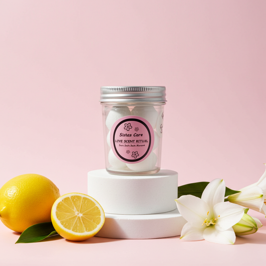 Sistas Care Love Scent Ritual Lemon Lilly Duftglas mit Duft-Herzen aufheiternder Umgebungsduft frischer Zitrusduft