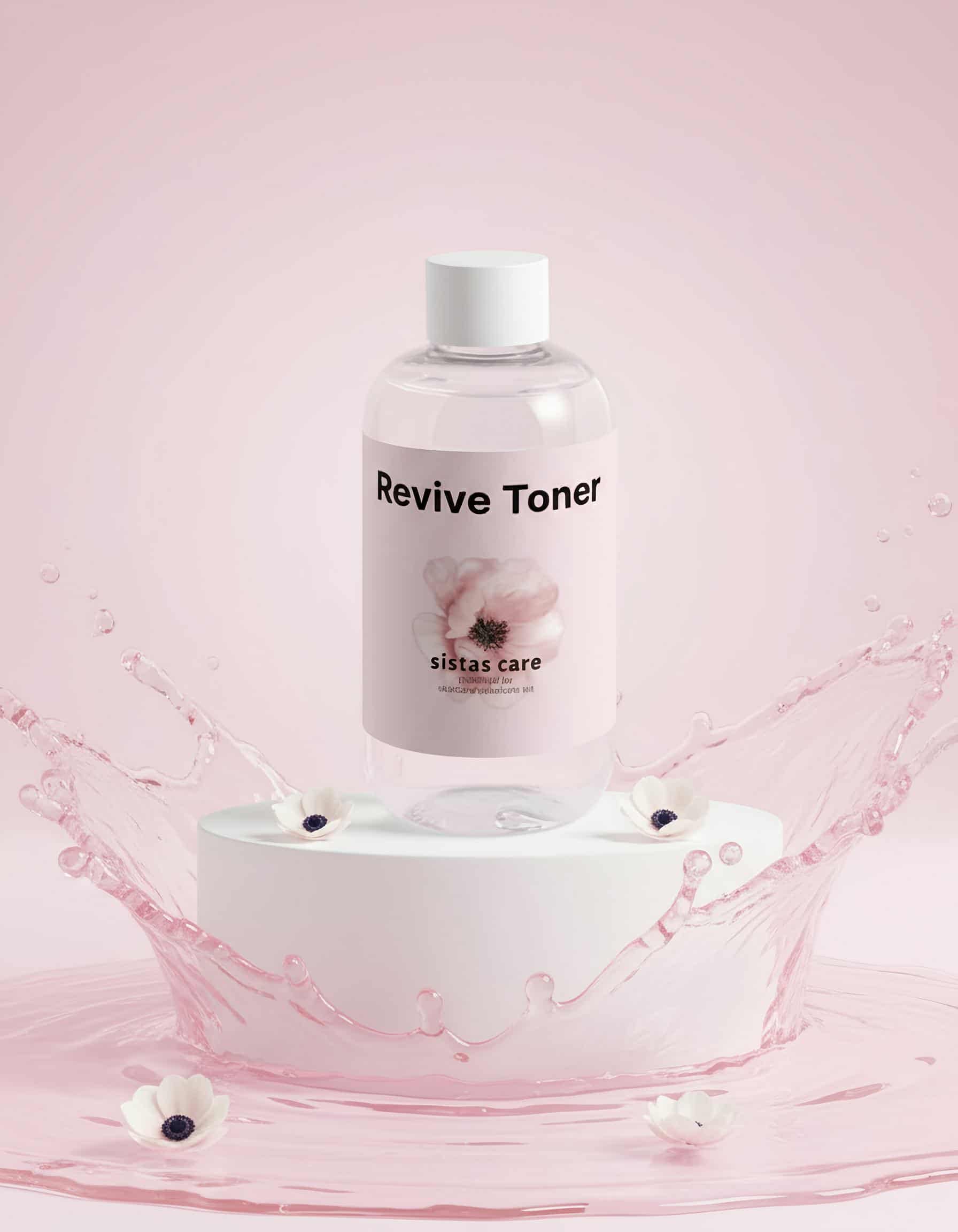 Detailaufnahme des Revive Toner mit klarer, frischer Flüssigkeit